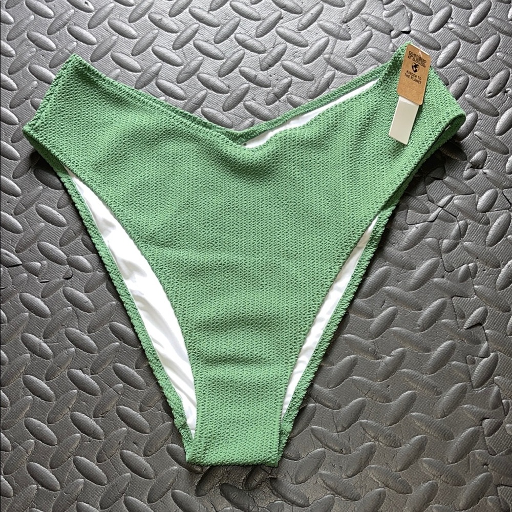 NWT Green Textured Bikini Bottom Large